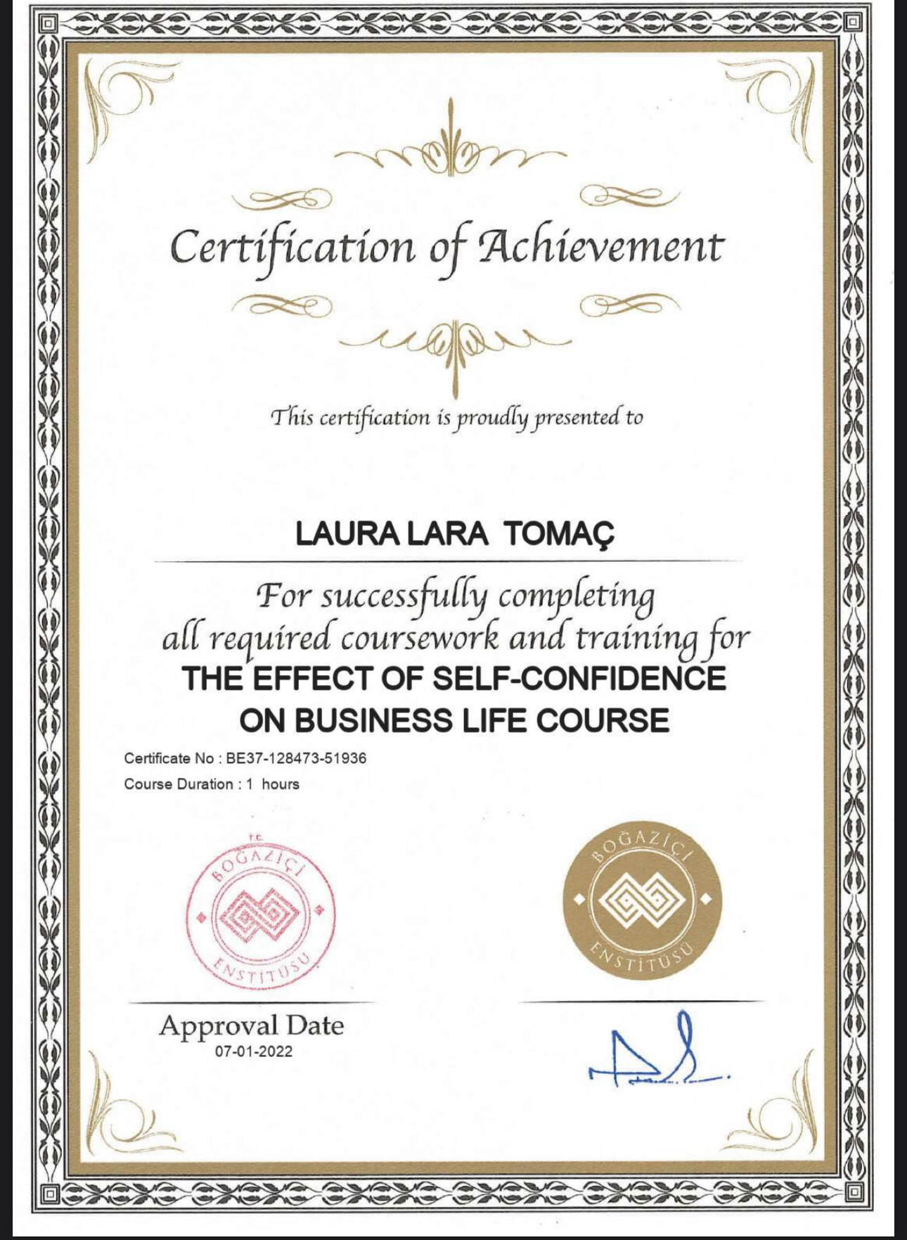 Certificate
