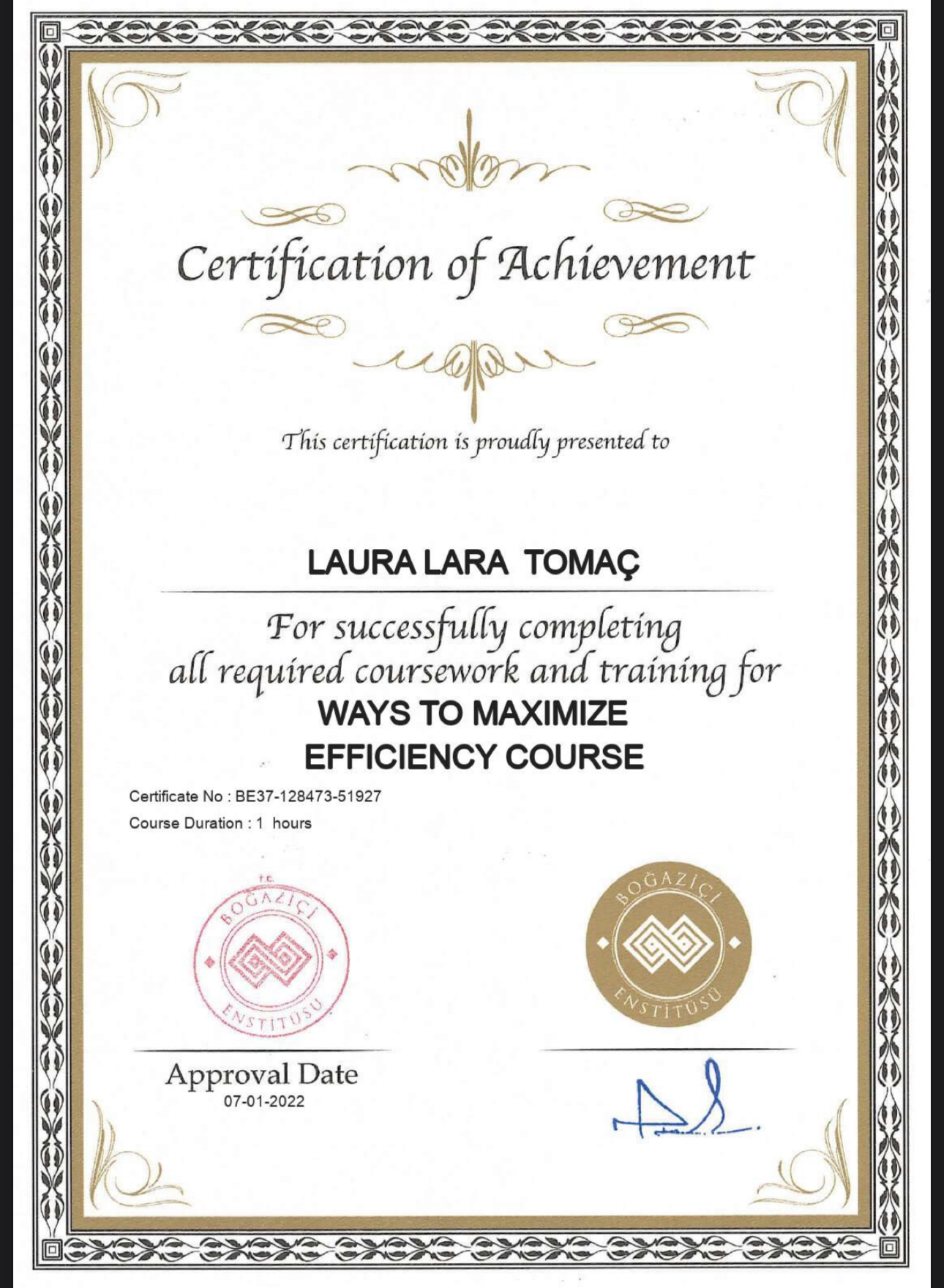Certificate